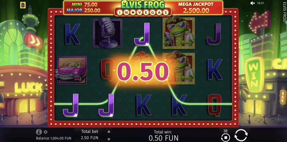 Elvis Frog in Vegas Slot