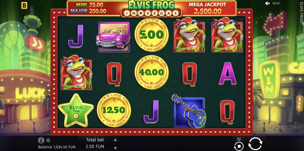Elvis Frog in Vegas Slot
